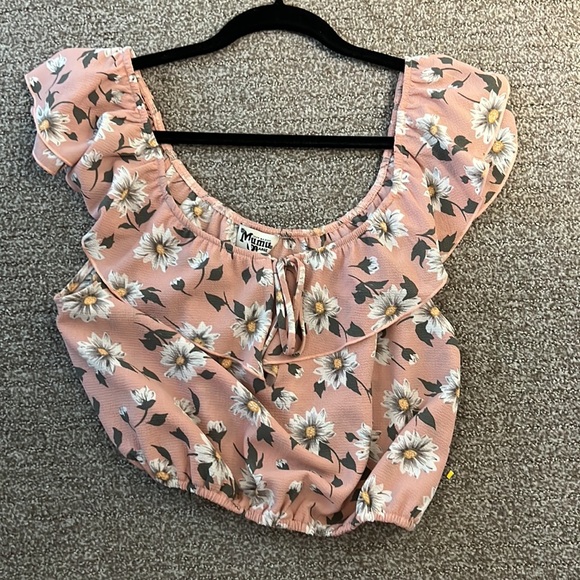 NWT Show me your Mumu Darla ruffle Floral crop top - Picture 5 of 6